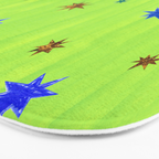 Celestial Star Twinkle in Galaxy Green Watercolor Bath Mat Gallery Image 3