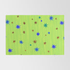 Celestial Star Twinkle in Galaxy Green Watercolor Rug Gallery Image 2