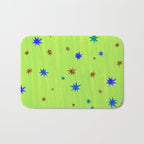 Celestial Star Twinkle in Galaxy Green Watercolor Bath Mat Gallery Image 1