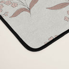 Block Print Line Art Floral - Pink Brown Desk Mat Gallery Image 4