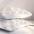 Block Print Line Art Floral - Pink Brown Pillow Sham Gallery Image 3