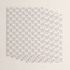 Block Print Line Art Floral - Pink Brown Wrapping Paper Gallery Image 3