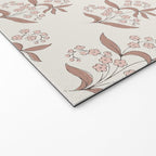 Block Print Line Art Floral - Pink Brown Welcome Mat Gallery Image 2