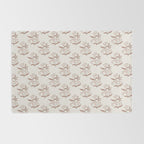 Block Print Line Art Floral - Pink Brown Rug Gallery Image 2