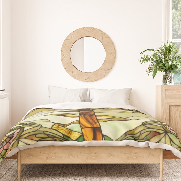 Louis Comfort Tiffany - Decorative stained glass 6. Duvet Cover Gallery Image 3