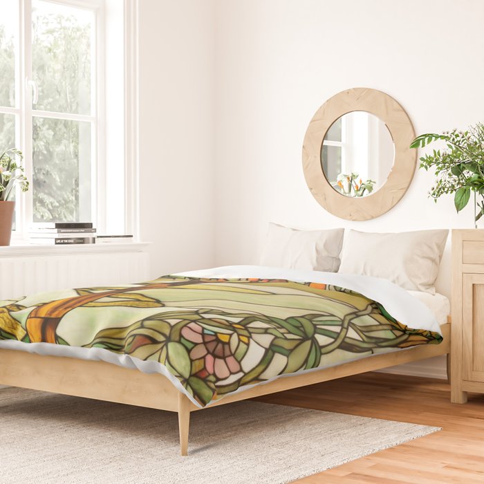 Louis Comfort Tiffany - Decorative stained glass 6. Duvet Cover Gallery Image 2