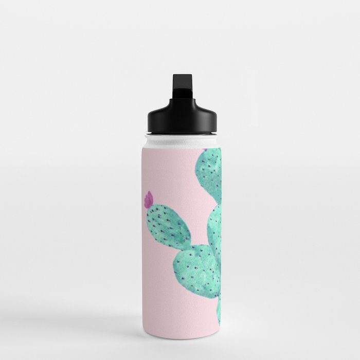 Cactus with pink flowers Water Bottle Gallery Image 3