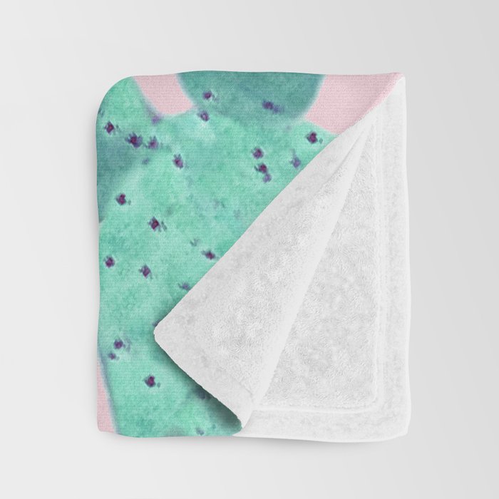 Cactus with pink flowers Throw Blanket Gallery Image 3