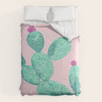 Cactus with pink flowers Comforter Gallery Image 6