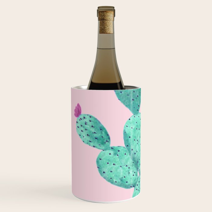Cactus with pink flowers Wine Chiller Gallery Image 2
