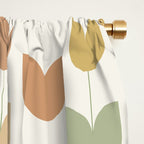 Spring Tulips XII Neutral Multicolor Mid Century Flowers Window Curtain Gallery Image 2