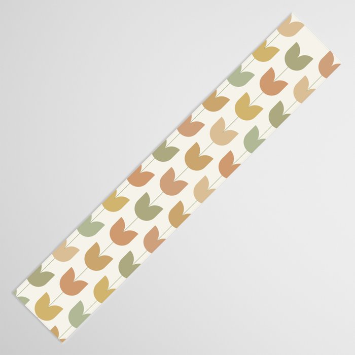 Spring Tulips XII Neutral Multicolor Mid Century Flowers Table Runner Gallery Image 3