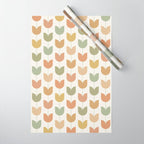 Spring Tulips XII Neutral Multicolor Mid Century Flowers Wrapping Paper Gallery Image 1