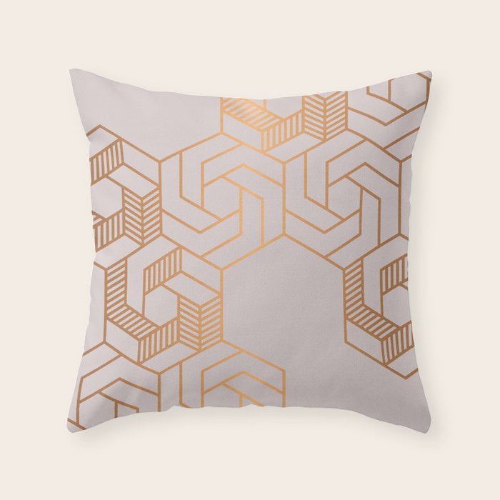 Hex 612 Copper Throw Pillow Gallery Image 6