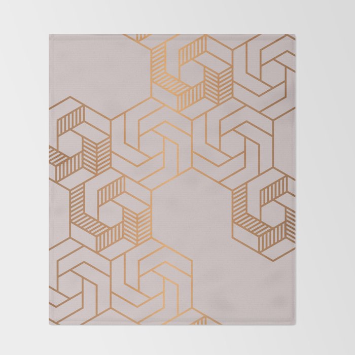 Hex 612 Copper Throw Blanket Gallery Image 2