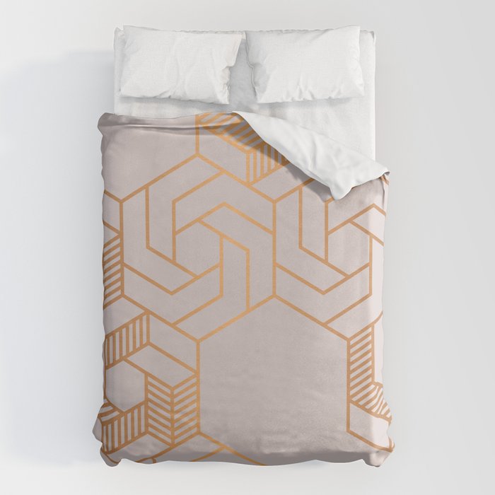 Hex 612 Copper Duvet Cover Gallery Image 1