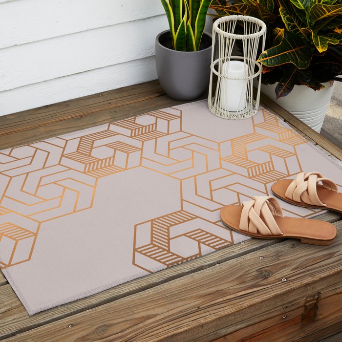 Hex 612 Copper Outdoor Rug Gallery Image 2