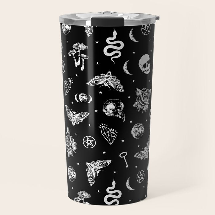 Witchcraft B&W Travel Mug Gallery Image 1