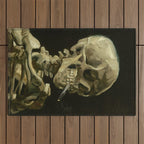 Vincent van Gogh - Skull of a Skeleton with Burning Cigarette Outdoor Rug Gallery Image 1