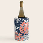 Floral Prints and Leaves, Navy, Aqua Coral and Gray Wine Chiller Gallery Image 2
