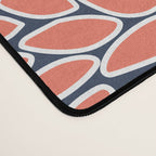 Floral Prints and Leaves, Navy, Aqua Coral and Gray Desk Mat Gallery Image 4