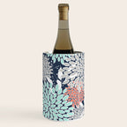 Floral Prints and Leaves, Navy, Aqua Coral and Gray Wine Chiller Gallery Image 3