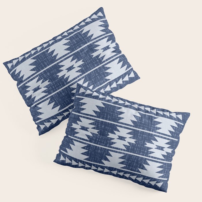 Southwestern Pattern 128 Indigo Blue Pillow Sham Gallery Image 3
