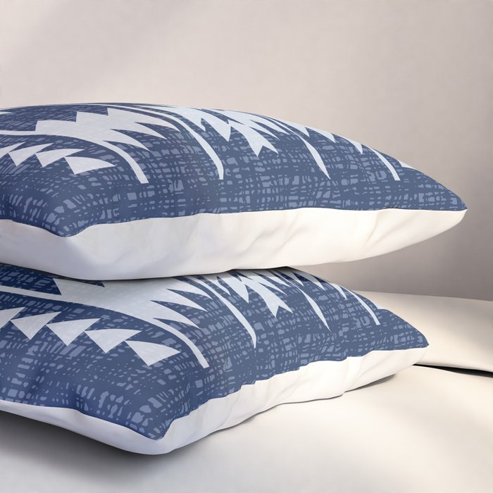 Southwestern Pattern 128 Indigo Blue Pillow Sham Gallery Image 3