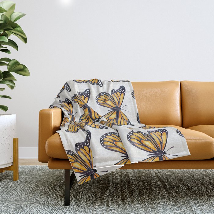 Monarch Butterfly Throw Blanket Gallery Image 1