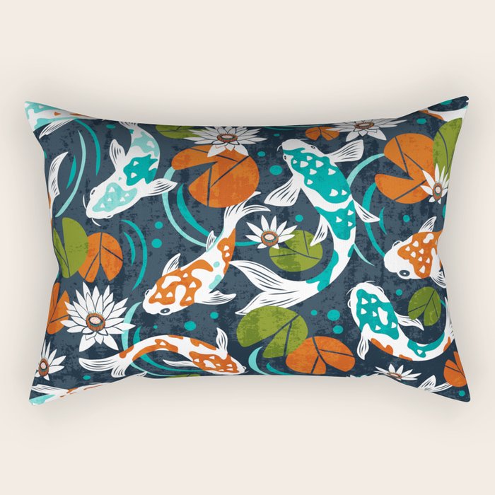 Koi Pond - Orange Rectangular Pillow Gallery Image 2