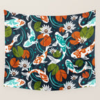 Koi Pond - Orange Wall Tapestry Gallery Image 4