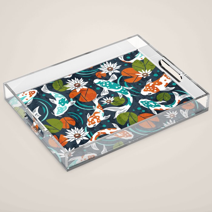 Koi Pond - Orange Acrylic Tray Gallery Image 1