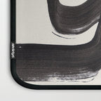 Mid Century Modern Minimalist Abstract Art Brush Strokes Black & White Ink Art Ripple Lines Laptop Sleeve Gallery Image 3