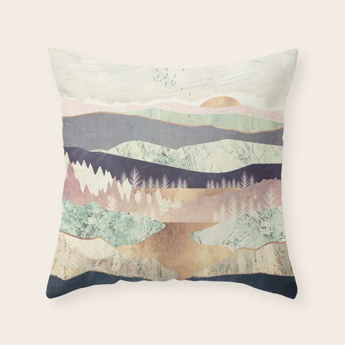 Golden Spring Reflection Throw Pillow Gallery Image 6