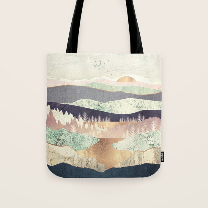 Golden Spring Reflection Tote Bag Gallery Image 1