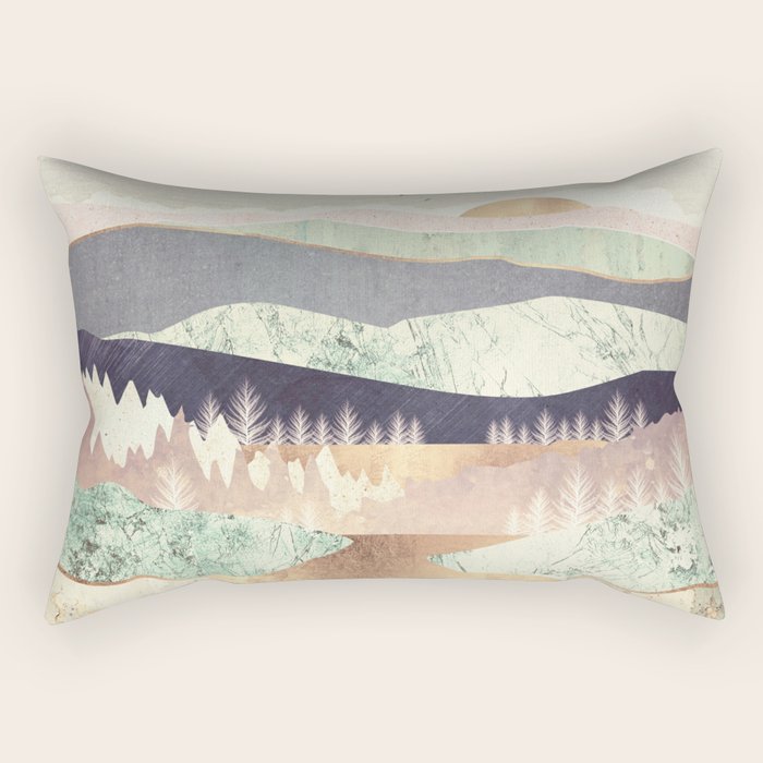 Golden Spring Reflection Rectangular Pillow Gallery Image 2