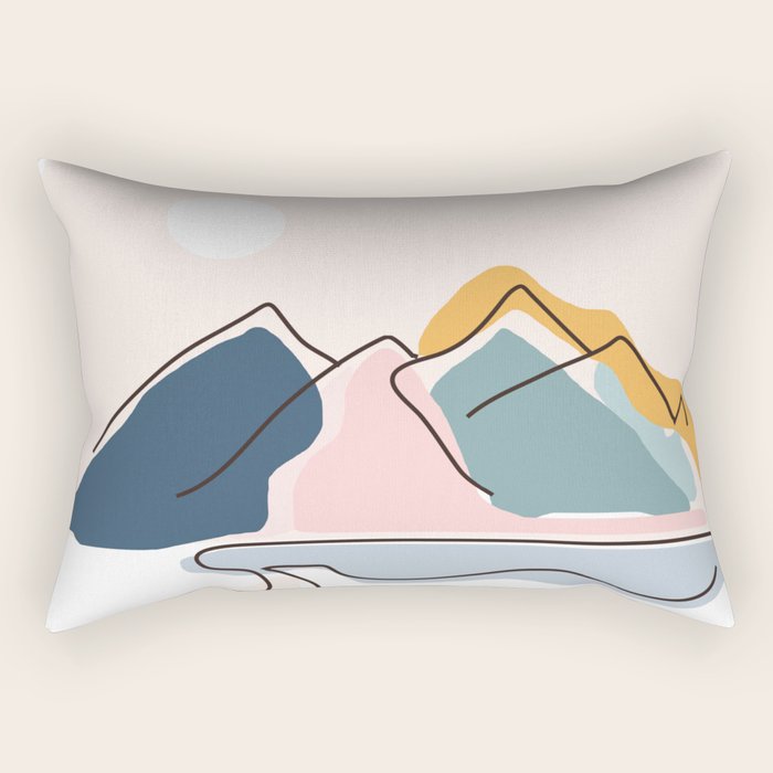 Minimalistic Landscape Rectangular Pillow Gallery Image 1