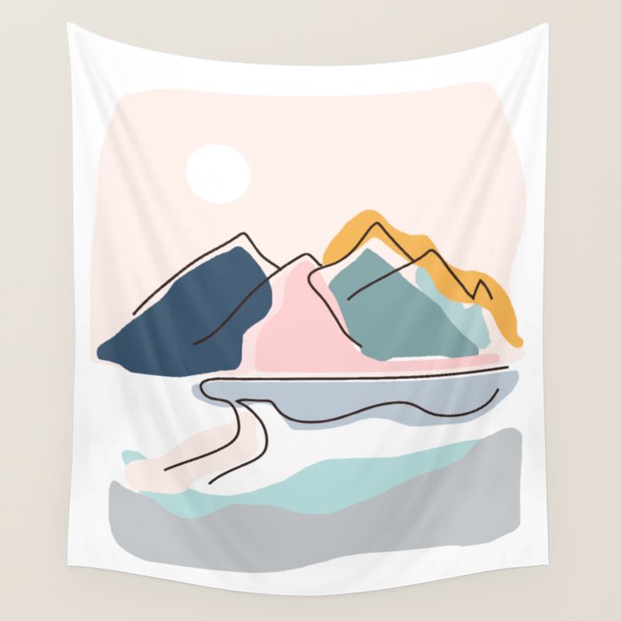 Minimalistic Landscape Wall Tapestry Gallery Image 4