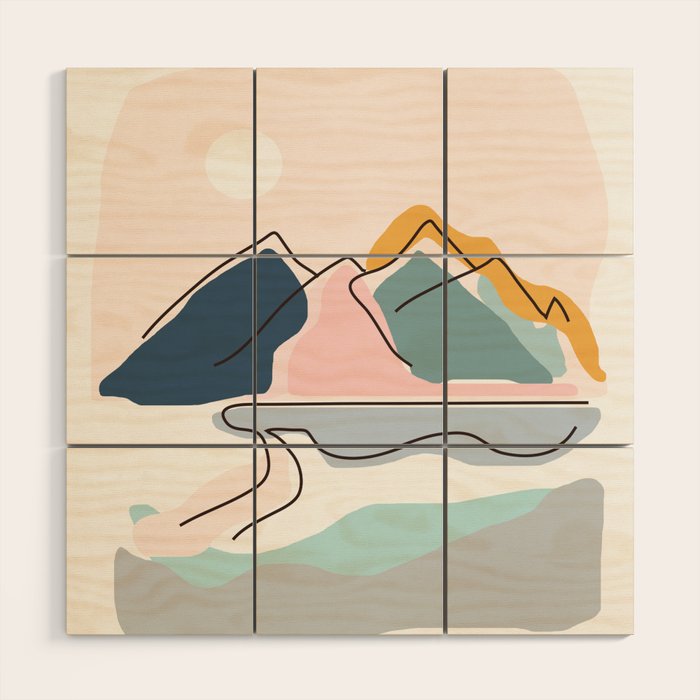 Minimalistic Landscape Wood Wall Art Gallery Image 1