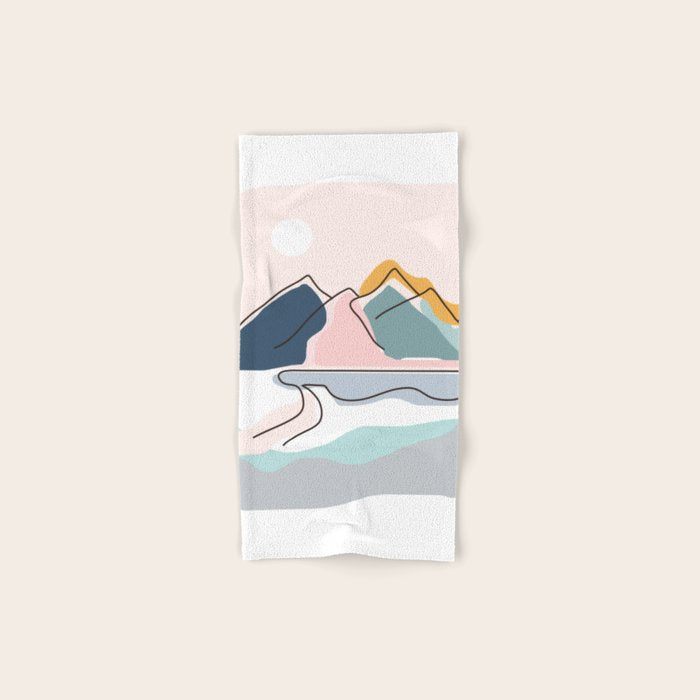 Minimalistic Landscape Bath Towel Gallery Image 1