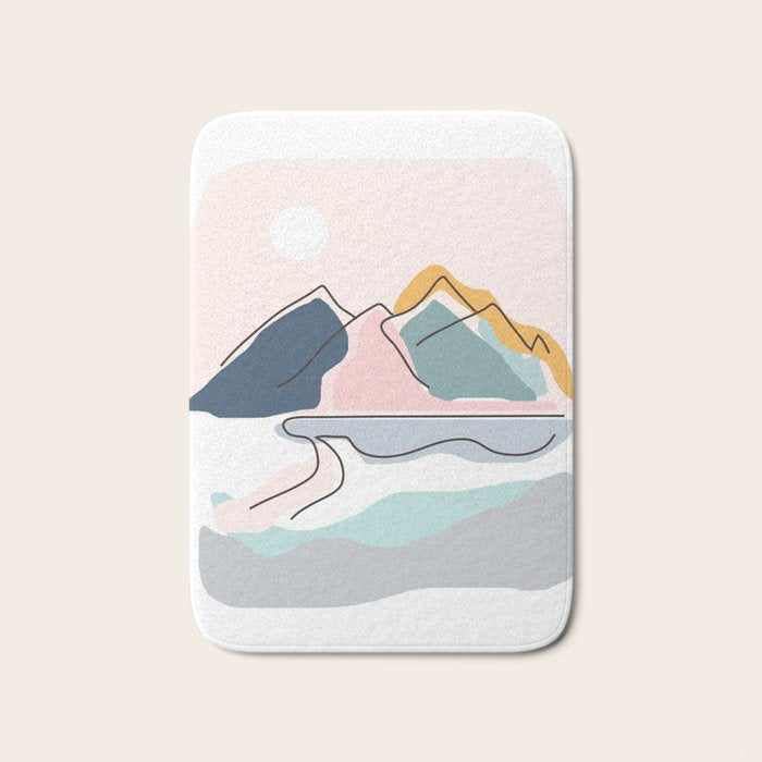 Minimalistic Landscape Bath Mat Gallery Image 1