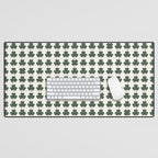 Clovers XXXVIII Dark Green Botanical Pattern Desk Mat Gallery Image 1