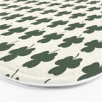 Clovers XXXVIII Dark Green Botanical Pattern Bath Mat Gallery Image 3
