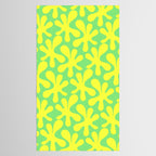 Neon Yellow and Lime Green Amoeba Dance Vivid Retro Modern Pattern Tablecloth Gallery Image 2