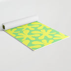 Neon Yellow and Lime Green Amoeba Dance Vivid Retro Modern Pattern Yoga Mat Gallery Image 2