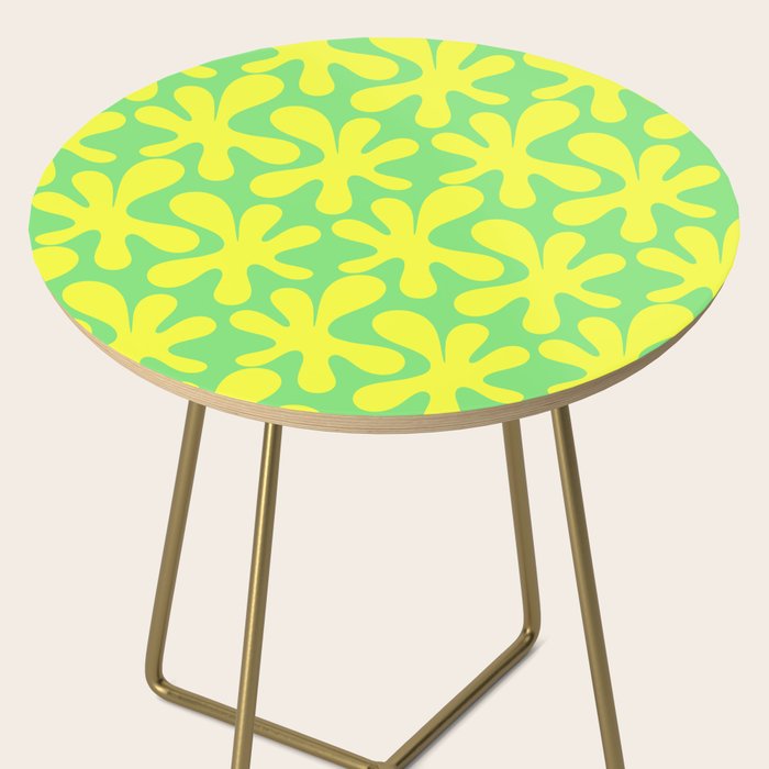Neon Yellow and Lime Green Amoeba Dance Vivid Retro Modern Pattern Side Table Gallery Image 2