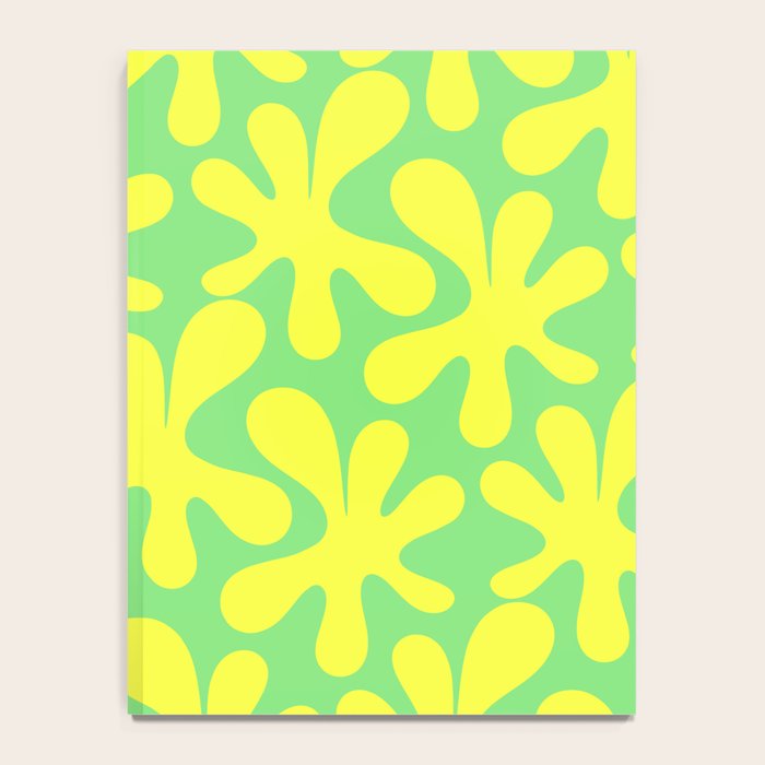Neon Yellow and Lime Green Amoeba Dance Vivid Retro Modern Pattern Notebook Gallery Image 4