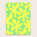 Neon Yellow and Lime Green Amoeba Dance Vivid Retro Modern Pattern Notebook Gallery Image 4