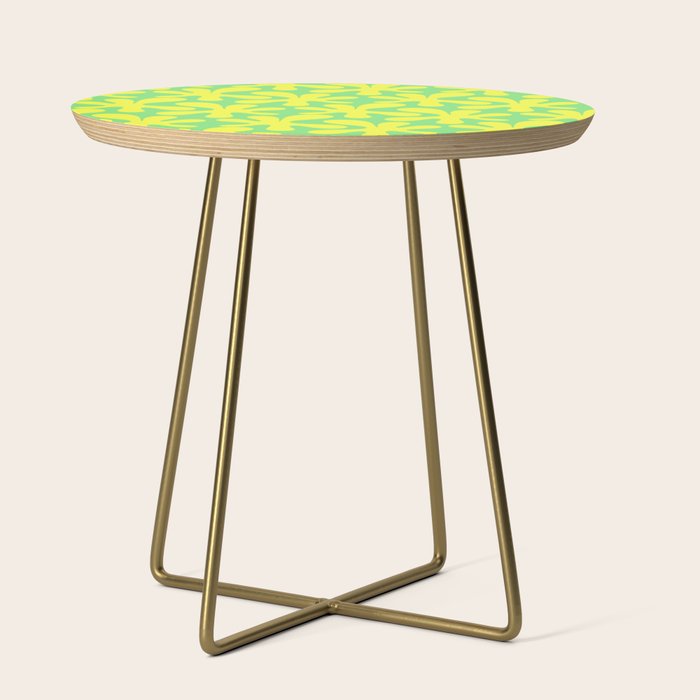 Neon Yellow and Lime Green Amoeba Dance Vivid Retro Modern Pattern Side Table Gallery Image 1