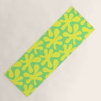 Neon Yellow and Lime Green Amoeba Dance Vivid Retro Modern Pattern Yoga Mat Gallery Image 1
